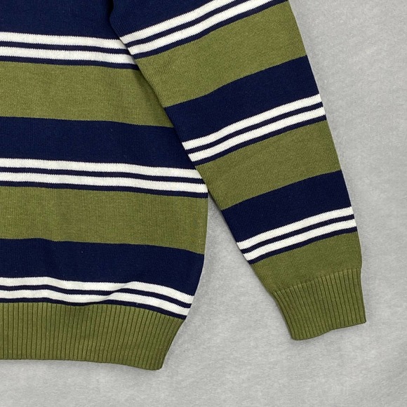 Club Room Men's Large Striped Long Sleeve V-Neck Sweater Pine Brook NEW - Picture 5 of 10